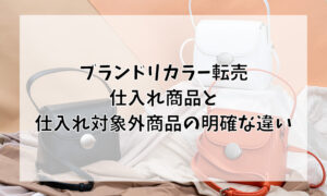 ブランドリカラー転売仕入れ商品と仕入れ対象外商品の明確な違い