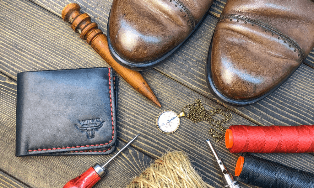 革靴と財布と道具