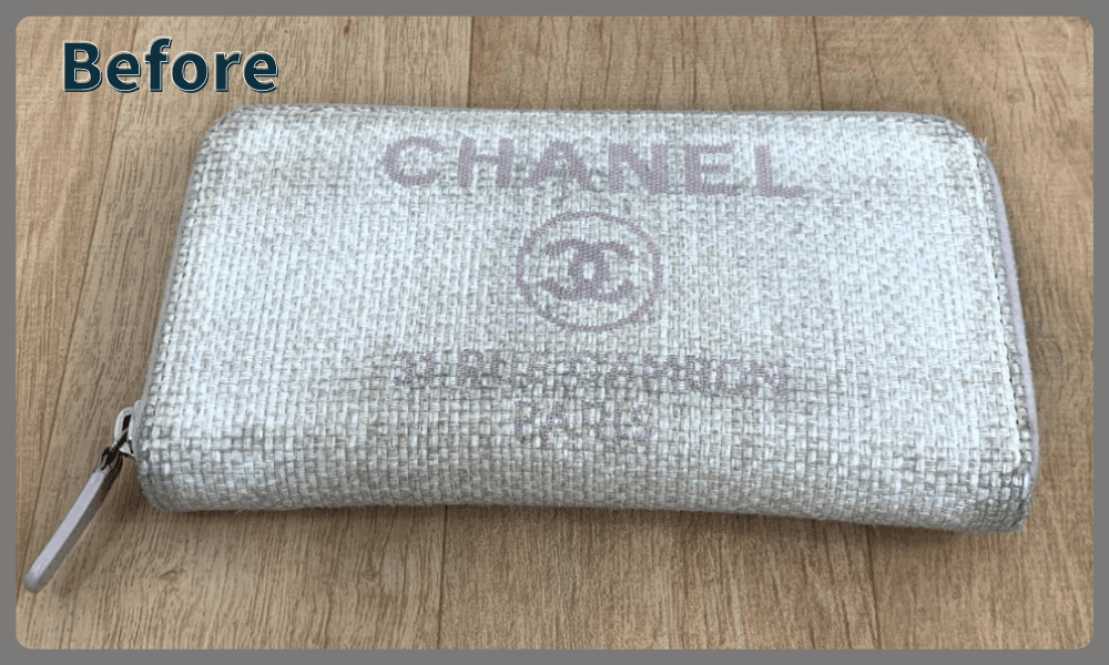 CHANEL　キャンバス生地　クリーニング前