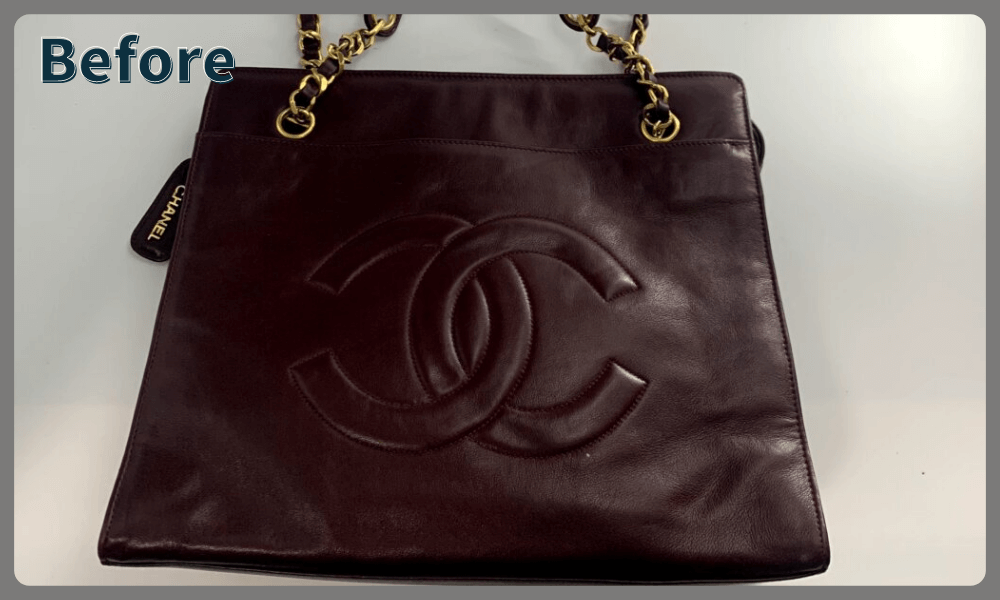 CHANEL　ショルダーバッグ　リカラー修復前