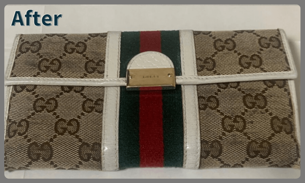 GUCCI　長財布　キャンバス生地　クリーニング後