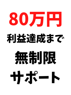 80万円利益達成まで無制限サポート