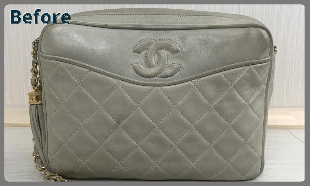 CHANEL　チェーンバッグ　ホワイト　リペア前　