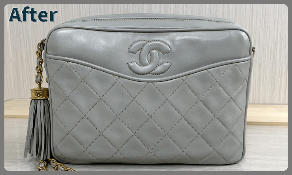 CHANEL　チェーンバッグ　ホワイト　リペア前　