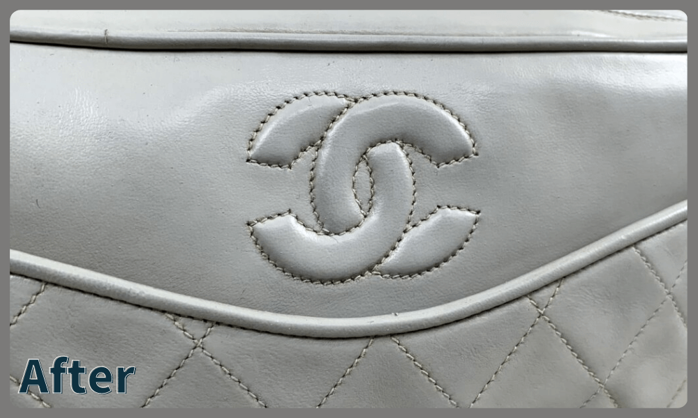 CHANEL　チェーンバッグ　ホワイト　リカラー修復後