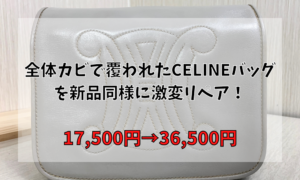 全体カビで覆われたCELINEバッグを新品同様に激変リペア！